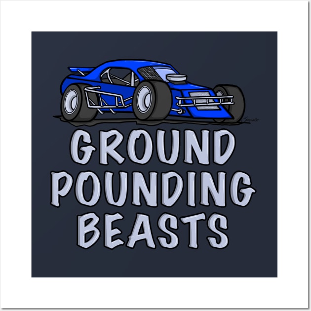 Race Car GROUND POUNDING BEASTS Wall Art by ScottyGaaDo